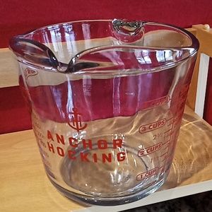 Vintage Anchor Hocking 4 Cup Glass Measuring Cup. Heavy Glass. Excellent Cond.
